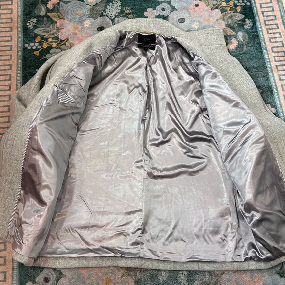 J. Crew Cocoon Coat Womens Sz 20 Gray Italian Stadium Cloth Wool Blend Full Zip - Picture 8 of 16